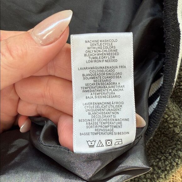 Limited Too Olive Army green and Black Varsity Jacket with sequins Stars - Picture 8 of 8